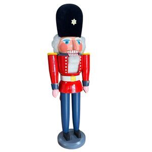 Erzgebirge German Wood Nutcracker Soldier Guard Folk Art Christmas 16” Vtg. GUC